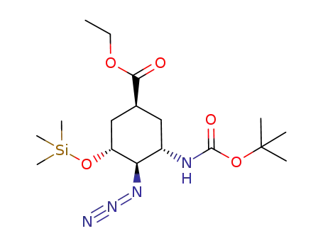 Molecular Structure of 1287204-71-0 ((1S,3S,4R,5R)-ethyl 4-azido-3-(tert-butoxycarbonylamino)-5-(trimethylsilyloxy)cyclohexanecarboxylate)
