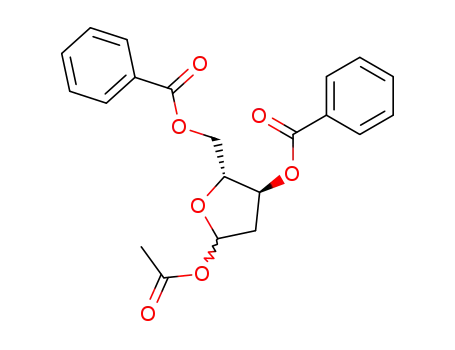 Molecular Structure of 51255-12-0 (D-erythro-Pentofuranose, 2-deoxy-, 1-acetate 3,5-dibenzoate)