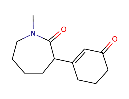 Molecular Structure of 71556-70-2 (hexahydro-1-methyl-3-(3-oxo-1-cyclohexen-1-yl)-2H-azepin-2-one)