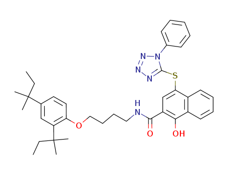 2-Naphthalenecarboxamide,N-[4-[2,4-bis(1,1-dimethylpropyl)phenoxy]butyl]-1-hydroxy-4-[(1-phenyl-1H-tetrazol-5-yl)thio]-