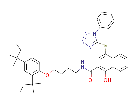 N-[4-[2,4-bis(2-methylbutan-2-yl)phenoxy]butyl]-1-hydroxy-4-(1-phenylt etrazol-5-yl)sulfanyl-naphthalene-2-carboxamide