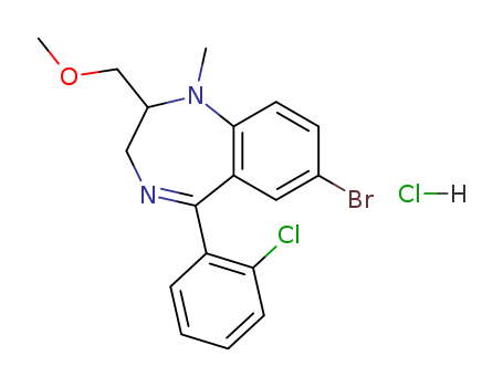 1H-1,4-Benzodiazepine,7-bromo-5-(2-chlorophenyl)-2,3-dihydro-2-(methoxymethyl)-1-methyl-,hydrochloride (1:1)(61802-93-5)