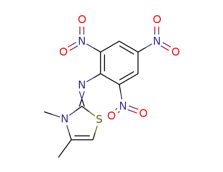 Molecular Structure of 132666-78-5 ([3,4-Dimethyl-3H-thiazol-(2Z)-ylidene]-(2,4,6-trinitro-phenyl)-amine)