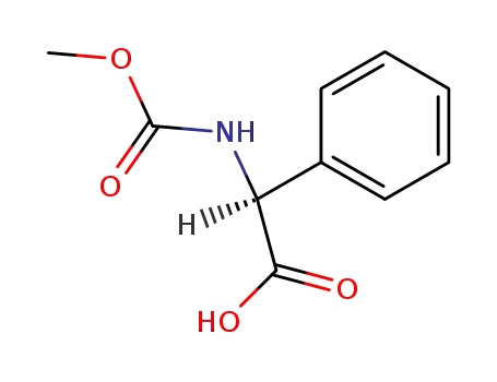 Molecular Structure of 60725-19-1 (Benzeneacetic acid, a-[(methoxycarbonyl)amino]-, (S)-)