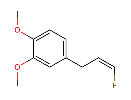 Molecular Structure of 161436-20-0 (Benzene,4-[(2E)-3-fluoro-2-propen-1-yl]-1,2-dimethoxy-)