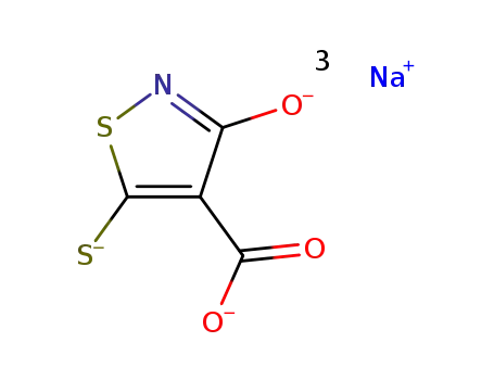 Molecular Structure of 76857-14-2 (Trisodium 4-carboxy-5-mercapto-3-hydroxy-isothiazole)