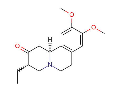Molecular Structure of 846-66-2 (2H-Benzo[a]quinolizin-2-one,
3-ethyl-1,3,4,6,7,11b-hexahydro-9,10-dimethoxy-)