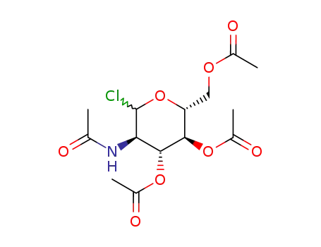 Molecular Structure of 51236-40-9 (N-ACETYL-1-CHLORO-3,4,6-TRI-O-ACETYL-GLUCOSAMINIDE)