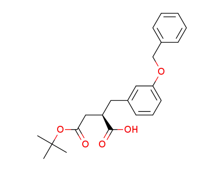 Molecular Structure of 1352791-75-3 ((3R)-2-[3-(benzyloxy)benzyl]-4-tert-butoxy-4-oxobutanoic acid)