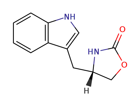 Molecular Structure of 152153-01-0 ((S)-(+)-4-(1H-INDOL-3-YLMETHYL)-2-OXAZOLINONE)