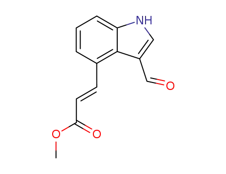Molecular Structure of 115698-38-9 ((E)-methyl 3-(3-formyl-1H-indol-4-yl)acrylate)