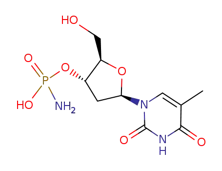 Molecular Structure of 80817-63-6 (Thymidine, 3'-(hydrogen phosphoramidate))