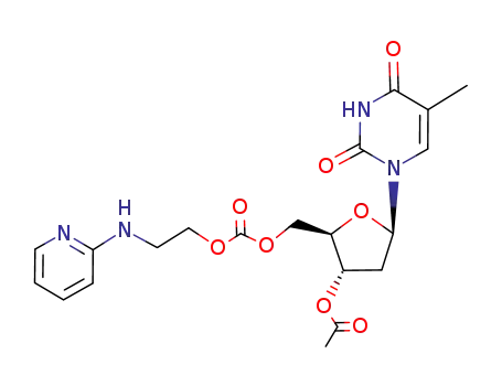 Molecular Structure of 648900-05-4 (Thymidine, 3'-acetate 5'-[2-(2-pyridinylamino)ethyl carbonate])