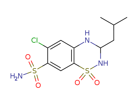 2043-38-1,butizide,2H-1,2,4-Benzothiadiazine-7-sulfonamide,6-chloro-3,4-dihydro-3-isobutyl-, 1,1-dioxide (6CI,7CI,8CI);3-Isobutyl-6-chloro-3,4-dihydro-2H-1,2,4-benzothiadiazine-7-sulfonamide1,1-dioxide; 3500S; Buthiazide; Butizid; Butizide; Eunephran;Isobutylhydrochlorothiazide; Modenol; S 3500; Saltucin; Su 6187; Thiabutazide