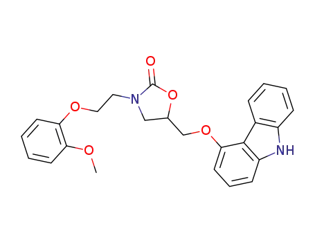 Molecular Structure of 180987-80-8 (5-(((9H-carbazol-4-yl)oxy)methyl)-3-(2-(2-methoxyphenoxy)ethyl)oxazolidin-2-one)