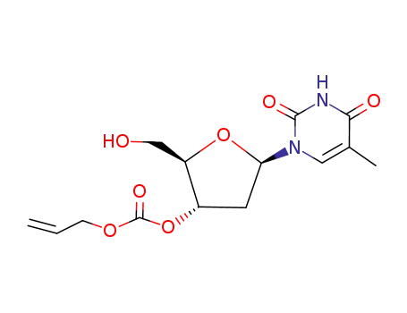 Molecular Structure of 102423-19-8 (Thymidine, 3'-(2-propenyl carbonate))
