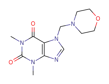 Molecular Structure of 5089-89-4 (3,7-dihydro-1,3-dimethyl-7-(morpholinomethyl)-1H-purine-2,6-dione)