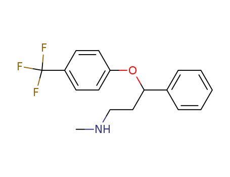 59333-67-4,Fluoxetine hydrochloride,Methyl[3-phenyl-3-[4-(trifluoromethyl)phenoxy]propyl]amine hydrochloride;N-Methyl-gama-[4-(trifluoromethyl);Motivone;CCRIS 7093;Cramin;Depreks;Digassim;Felicium;Equilibrane;Fluoxetine HCl;