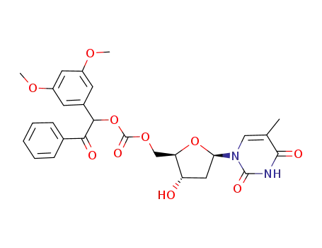 Molecular Structure of 167872-02-8 (thymidine 5'-(3'',5''-dimethoxybenzoin)carbonate)