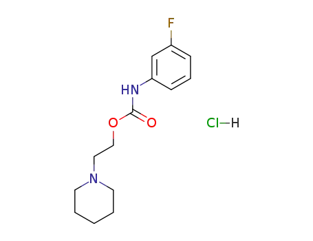 Molecular Structure of 117872-32-9 ((3-Fluoro-phenyl)-carbamic acid 2-piperidin-1-yl-ethyl ester; hydrochloride)