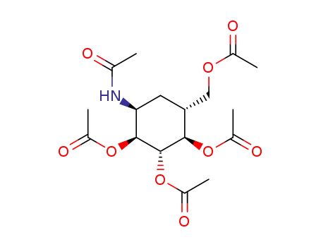 Molecular Structure of 68108-50-9 ((1S)-(+)-(1,2,4/3,5)-1-acetamido-2,3,4-triacetoxy-5-acetoxymethylcyclohexane)