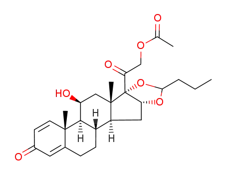 Molecular Structure of 51333-05-2 (21-Acetoxy-11β-hydroxy-16α,17α-propylmethylenedioxpregna-1,4-diene-3,20-dione)
