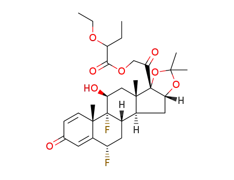Molecular Structure of 1269666-13-8 ((6α,11β,16α)-6,9-difluoro-11,21-dihydroxy-16,17-[(1-methylethylidene)bis(oxy)]pregna-1,4-diene-3,20-dione-21-(2'-ethoxybutyrate))