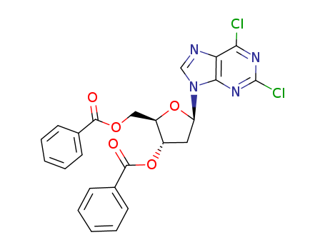 9-(3,5-di-O-benzoyl-2-deoxy-β-D-erythro-pentofuranosyl)-2,6-dichloropurine