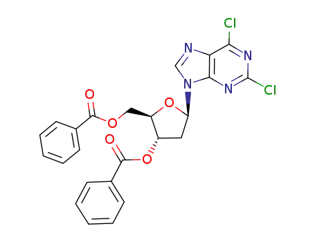 Molecular Structure of 500225-62-7 (9-(3,5-di-O-benzoyl-2-deoxy-β-D-erythro-pentofuranosyl)-2,6-dichloropurine)