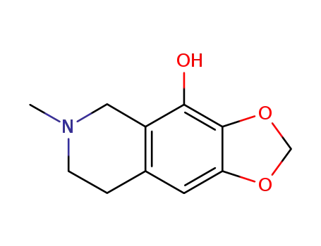 Molecular Structure of 5890-61-9 (1,3-Dioxolo[4,5-g]isoquinolin-4-ol,5,6,7,8-tetrahydro-6-methyl-)