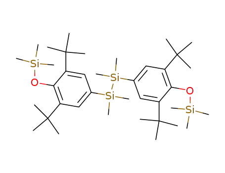 Molecular Structure of 653604-19-4 (1,2-bis-(3,5-di-<i>tert</i>-butyl-4-trimethylsilanyloxy-phenyl)-1,1,2,2-tetramethyl-disilane)