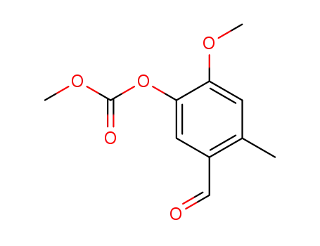 Molecular Structure of 132638-47-2 (4-methoxy-5-methoxycarbonyloxy-2-methylbenzaldehyde)