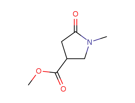 Molecular Structure of 59857-86-2 (1-Methyl-5-oxo-3-pyrrolidinecarboxylic acid methyl ester)