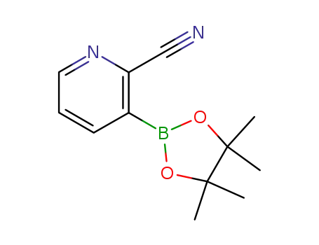 Molecular Structure of 878194-93-5 (2-CYANO-3-(4,4,5,5-TETRAMETHYL-[1,3,2]DIOXABOROLAN-2-YL)PYRIDINE)