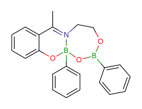 Molecular Structure of 1309575-95-8 (2,4-diphenylbenzo[j]-9-methyl-8-aza-1,3,5,2,4-trioxadiboracycloundec-8-ene)