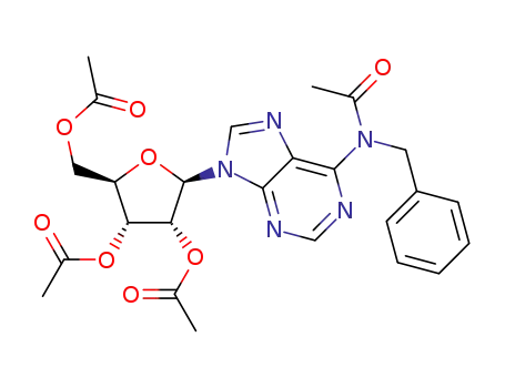 Molecular Structure of 1338578-76-9 (N<sub>6</sub>-acetyl-2',3',5'-tri-O-acetyl-N<sub>6</sub>-benzyladenosine)