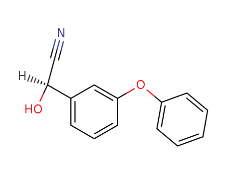 Molecular Structure of 71962-66-8 ((2R)-2-hydroxy-2-(3-phenoxyphenyl)acetonitrile)