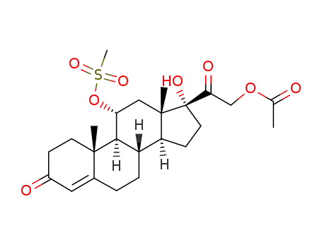 Molecular Structure of 113862-93-4 (21-acetoxy-17-hydroxy-11α-methanesulfonyloxy-pregn-4-ene-3,20-dione)