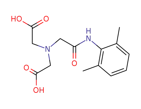 Molecular Structure of 59160-29-1 (N-(2,6-DIMETHYLPHENYLCARBAMOYLMETHYL)IMINODIACETIC ACID)