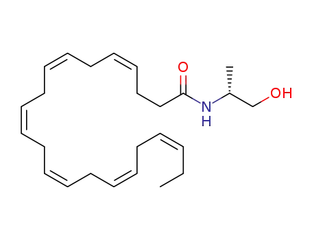 Molecular Structure of 1282618-08-9 ((4Z,7Z,10Z,13Z,16Z,19Z)-N-((R)-1-hydroxypropan-2-yl)docosa-4,7,10,13,16,19-hexaenamide)
