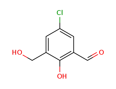 Molecular Structure of 111171-18-7 (Benzaldehyde, 5-chloro-2-hydroxy-3-(hydroxymethyl)-)