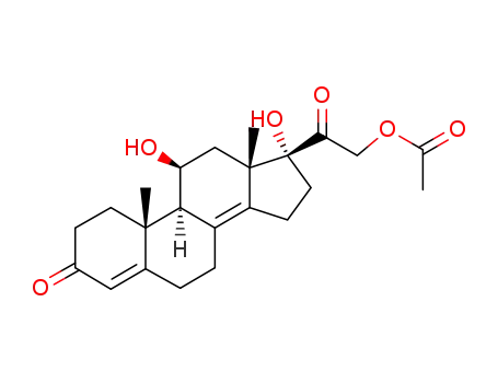Molecular Structure of 96843-89-9 (21-acetoxy-11β,17-dihydroxy-pregna-4,8(14)-diene-3,20-dione)