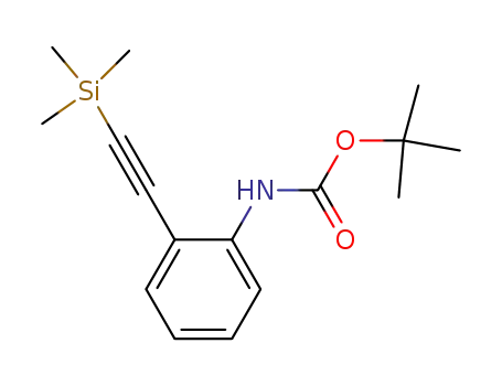 Molecular Structure of 187099-49-6 (2-((trimethylsilyl)ethynyl)phenylaminocarboxylic acid tert-butyl ester)