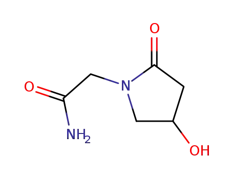 Molecular Structure of 68567-97-5 ((+-)-4-Hydroxy-2-oxo-1-pyrrolidineacetamide)