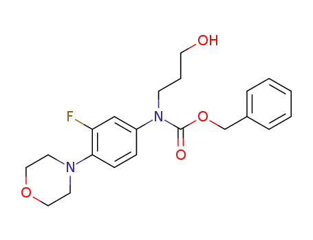 Molecular Structure of 912552-54-6 ((3-fluoro-4-morpholin-4-yl-phenyl)-(3-hydroxy-propyl)-carbamic acid benzyl ester)