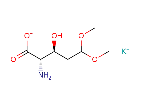 Molecular Structure of 120789-99-3 (Potassium; (2S,3S)-2-amino-3-hydroxy-5,5-dimethoxy-pentanoate)