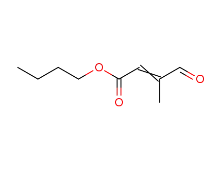 Molecular Structure of 40212-97-3 (2-Butenoic acid, 3-methyl-4-oxo-, butyl ester)