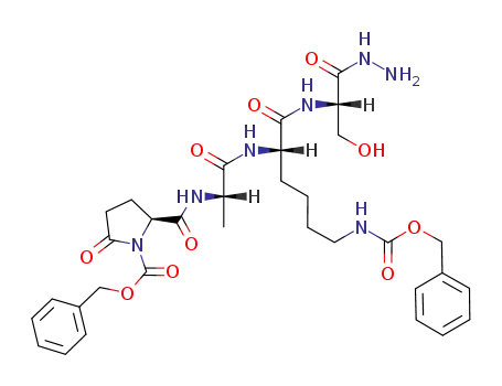 Molecular Structure of 84983-69-7 (Z-Pyr-Ala-Lys(Z)-Ser-NHNH<sub>2</sub>)
