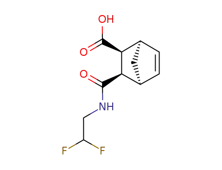 Molecular Structure of 93630-44-5 ((1R,2S,3R,4S)-3-(2,2-Difluoro-ethylcarbamoyl)-bicyclo[2.2.1]hept-5-ene-2-carboxylic acid)