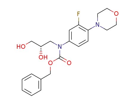 Molecular Structure of 912552-56-8 (((S)-2,3-Dihydroxy-propyl)-(3-fluoro-4-morpholin-4-yl-phenyl)-carbamic acid benzyl ester)